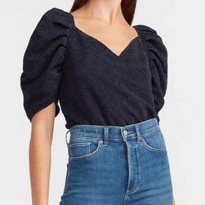Express Textured Puff Sleeve Bodysuit